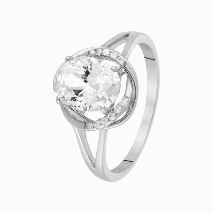 Кольцо из серебра с фианитом (Арт.pd-r00958-x-w-w-x-w)