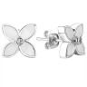 Серьги серебряные с жемчугом и фианитами «Белое кружево» Fresh Jewelry (арт.PI-E03730-X-W-PN-X-W)