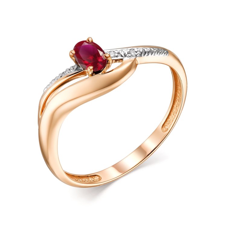 Золотое кольцо с рубином Алькор КЮЗ (Золото) 13687-103