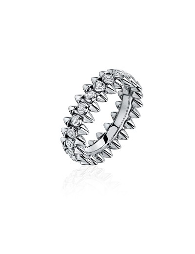 Кольцо с бриллиантами из белого золота «Elegance Spike» Estet (арт.01К6714094)