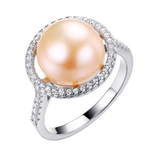 Кольцо серебряное с жемчугом и фианитами «Nautilus Shine» Fresh Jewelry (арт.PI-R00229-X-W-PNP-X-W)