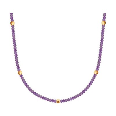 Колье золотое пробы 585 с аметистом (Арт.770360)