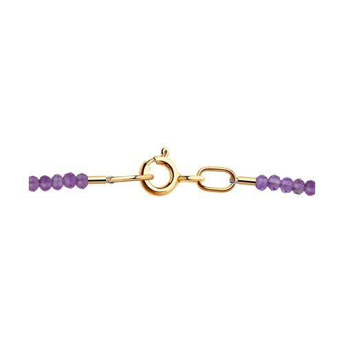 Колье золотое пробы 585 с аметистом (Арт.770360)