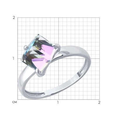 Кольцо из серебра с кристаллом «Северное сияние» Соколов (арт.94-110-02383-1)