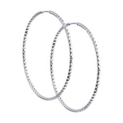 Серьги конго из серебра с алмазной гранью (Арт.94140034)
