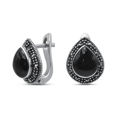 Серьги Серебряные крылья (Арт.22392656_oniks_markazit)