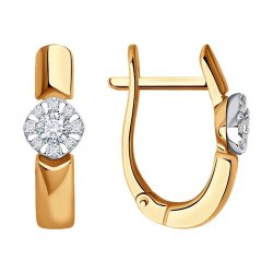 Серьги из комбинированного золота с бриллиантами (Арт.1021945)