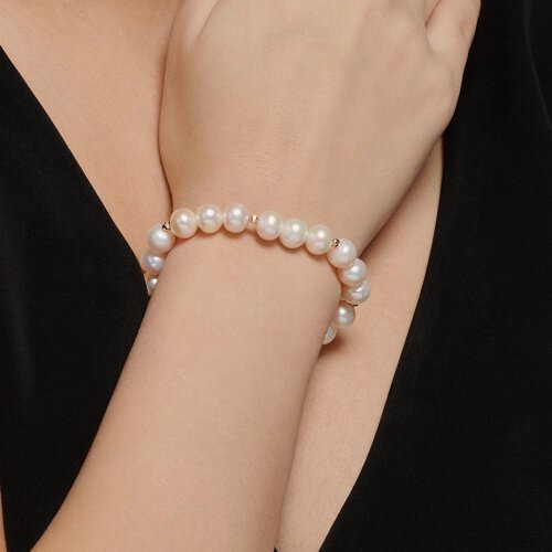 Браслет золотой 585 с жемчугом «Перламутровая Грация» Соколов (арт.795053)