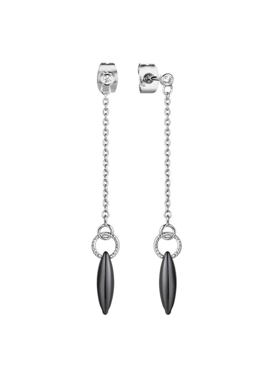 Серьги из серебра с керамикой и фианитом (Арт.tc-e01821-b-w-w-x-x)