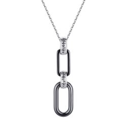 Ожерелье из серебра с керамикой (Арт.tc-n02090-b-w-x-x-x)