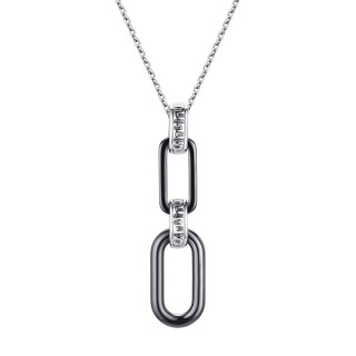 Ожерелье из серебра с керамикой «Urban Links» Fresh Jewelry (арт.TC-N02090-B-W-X-X-X)