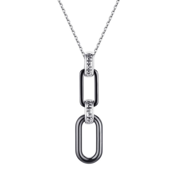 Ожерелье из серебра с керамикой (Арт.tc-n02090-b-w-x-x-x)