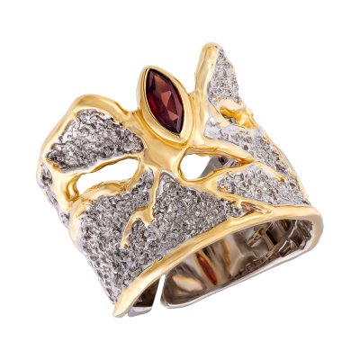 Серебряное кольцо BEAVERS с гранатом 1092g
