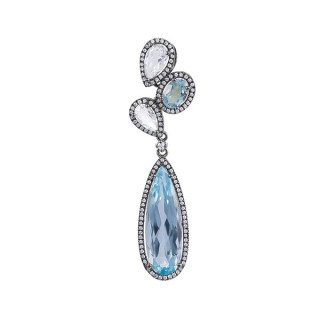 Кулон с бриллиантами и топазами «Ледяной Каскад» MyJewels (арт.HF03646P-W-BT_BT_BLK)