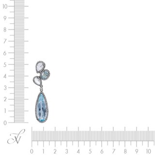 Кулон с бриллиантами и топазами «Ледяной Каскад» MyJewels (арт.HF03646P-W-BT_BT_BLK)