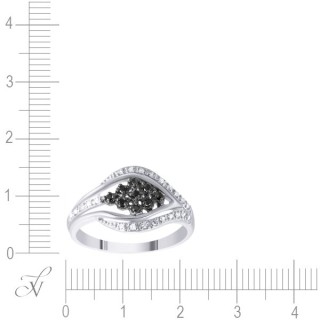 Кольцо с бриллиантами «Черное пламя» из белого золота JVG (арт.KR0285R-W_BkD-7_DB_WG)
