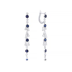 Серьги из белого золота с бриллиантом и сапфиром (Арт.me37678-wd-bs_sr_sa_wg)