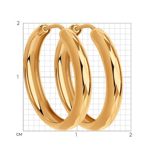 Серьги конго из золота с алмазной гранью (Арт.140019)