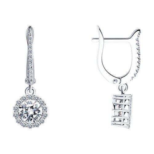 Серьги из серебра с фианитами «Северное сияние» Соколов (арт.9402)