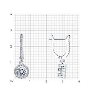 Серьги из серебра с фианитами «Северное сияние» Соколов (арт.9402)