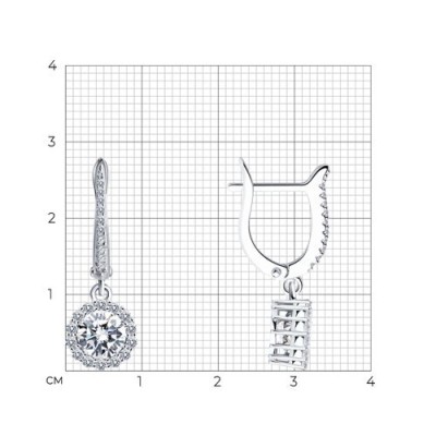 Серьги из серебра с фианитами «Северное сияние» Соколов (арт.9402)