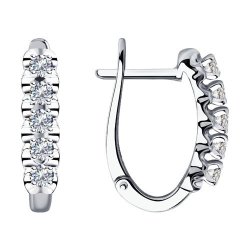 Серьги из белого золота с бриллиантами (Арт.1021405)