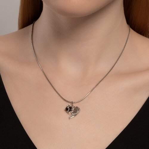 Подвеска из серебра с гранатом и фианитами «Королевское Сердце» SOKOLOV (арт.92030783)