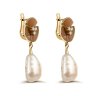 Серьги из золота с бриллиантом и жемчугом Русские Самоцветы (Арт.95590)