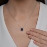 Колье из белого золота с бриллиантами и сапфиром (Арт.2070032-3)