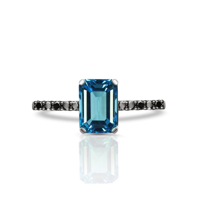 Кольцо из золота с бриллиантом и топазом Русские Самоцветы (Арт.95776)