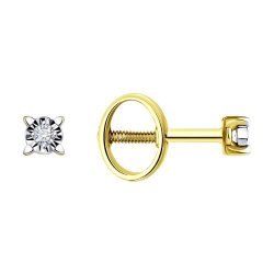 Серьги из комбинированного золота с бриллиантами (Арт.1022266-2)