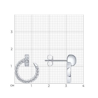 Серьги из серебра с фианитами «Лунный ореол» Соколов (арт.94027192-91)