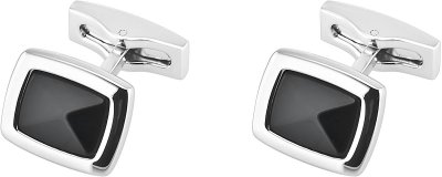 Запонки из ювелирного сплава с ониксом (Арт.4-a-1028-20-s)