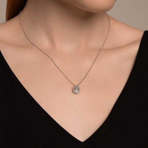 Колье из белого золота с бриллиантами (Арт.1070346-3)