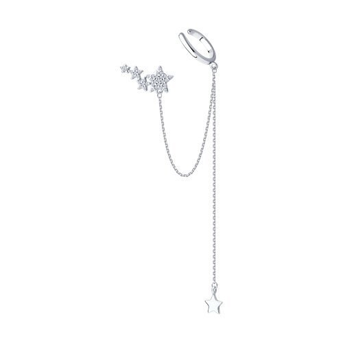 Серьга из серебра с фианитами (Арт.94170407)