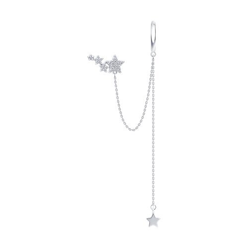 Серьга из серебра с фианитами (Арт.94170407)