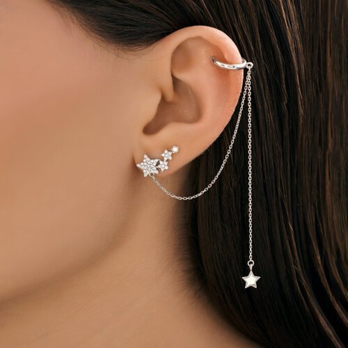 Серьга из серебра с фианитами (Арт.94170407)