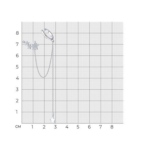 Серьга из серебра с фианитами (Арт.94170407)