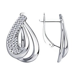 Серьги из серебра с фианитами (Арт.94-120-00691-1)