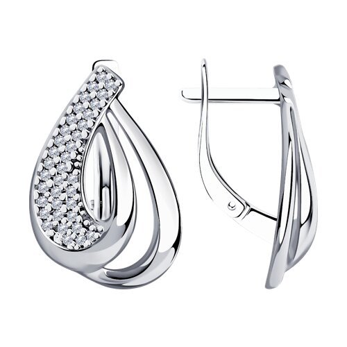 Серьги из серебра с фианитами (Арт.94-120-00691-1)