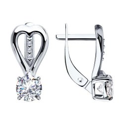 Серьги из серебра с фианитами (Арт.94-120-01551-1)