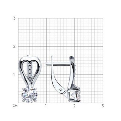 Серьги из серебра с фианитами «Сердце Света» Соколов (арт.94-120-01551-1)