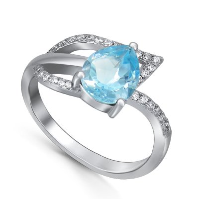 Кольцо Серебряные крылья (Арт.21knys1294-155_topaz_kubcirkonii_30)