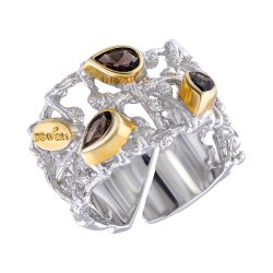 Серебряное кольцо BEAVERS с раухтопазом 1126rt