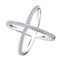 Кольцо из серебра с фианитами (Арт.94011298)