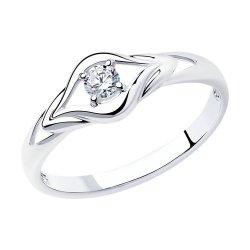 Кольцо из серебра с фианитом (Арт.94011586)