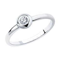 Кольцо из серебра с фианитом (Арт.94012791)