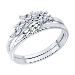 Кольцо из серебра с фианитами (Арт.94013804)