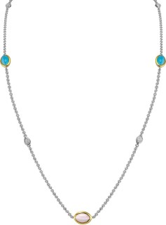 Ожерелье с кошачьим глазом и куб. цирконием Exotica G от Rivoli (арт.FAO-2-1-3-90-G)