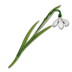 Брошь из серебра Т.Полякова "Подснежник" (Арт.41595)